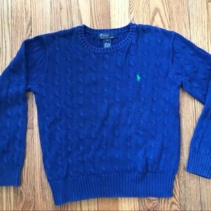 Polo RalphLauren Boys Kid Cable Sweater Royal Blue